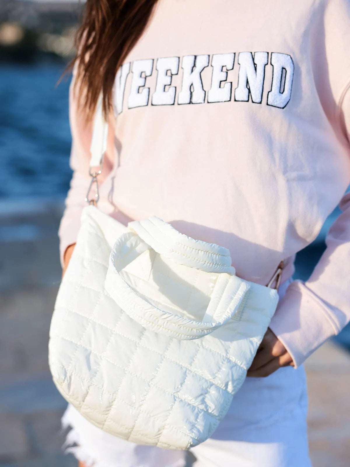 LOGAN MINI TOTE CROSSBODY in Pearl