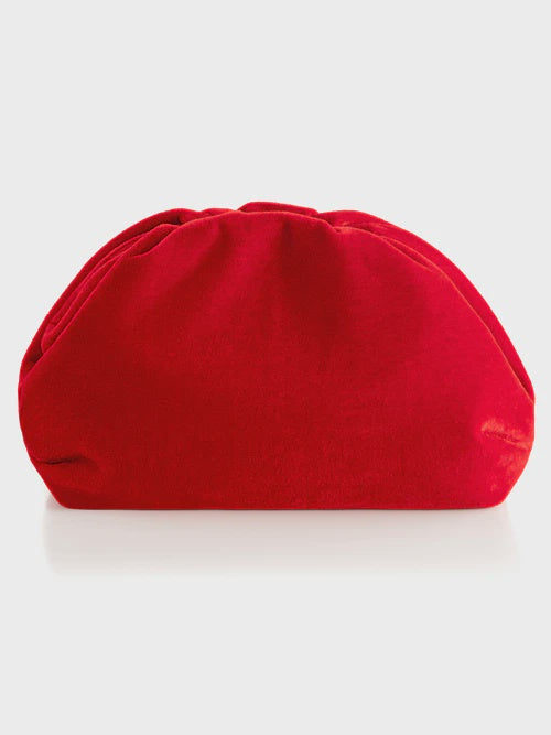 CHRISSY VELVET CLUTCH in Red