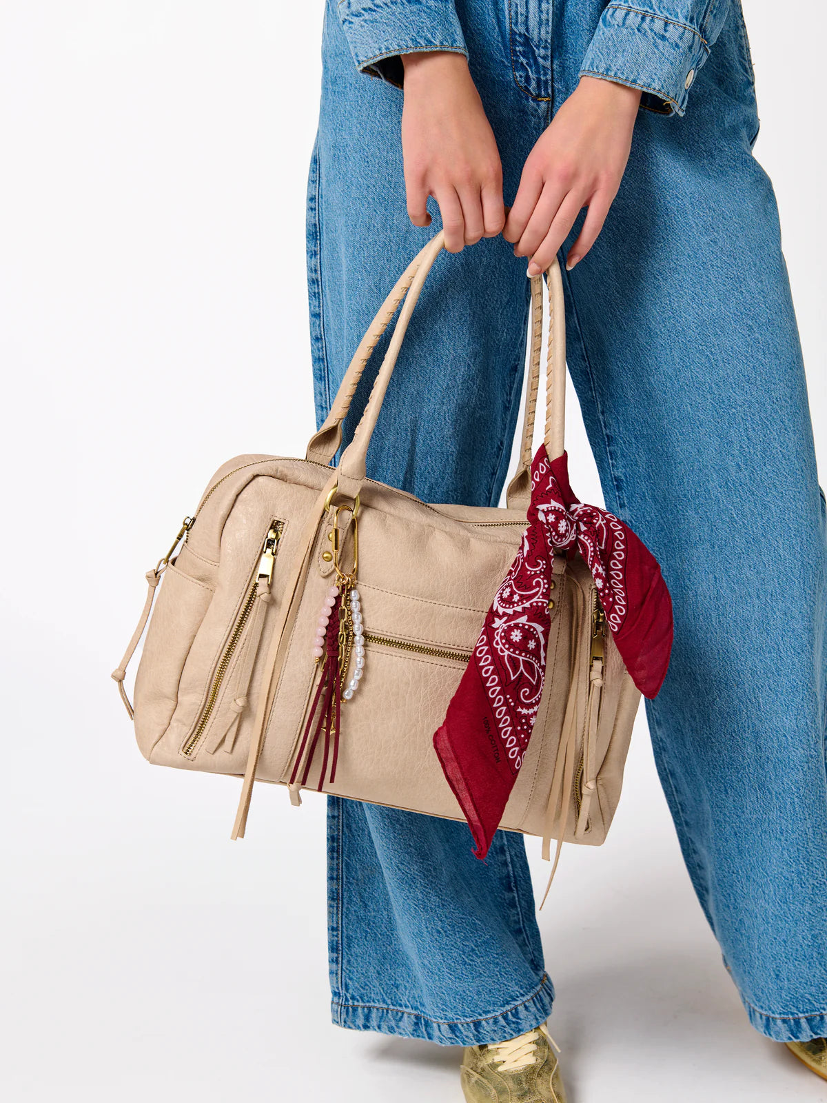 JESSIE BOWLING BAG in Stone