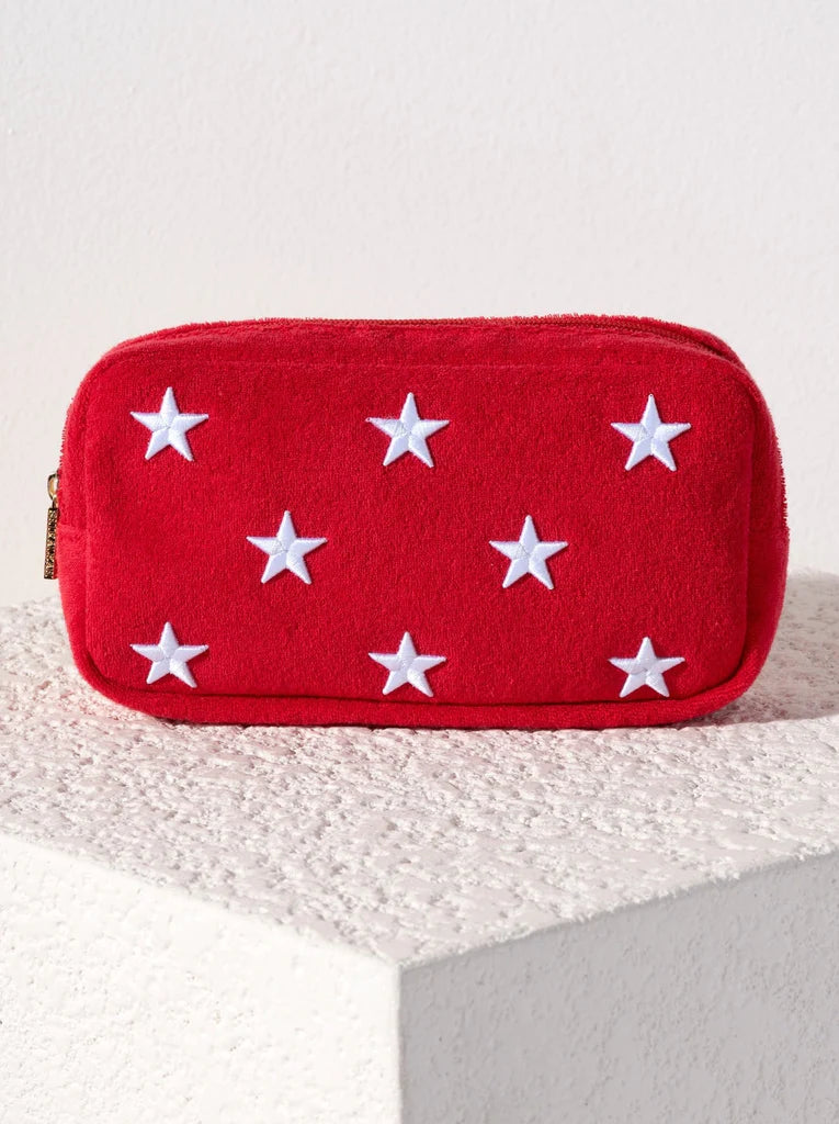 SOL STARS ZIP POUCH in Red
