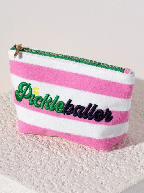 PICKLEBALLER ZIP POUCH in Pink