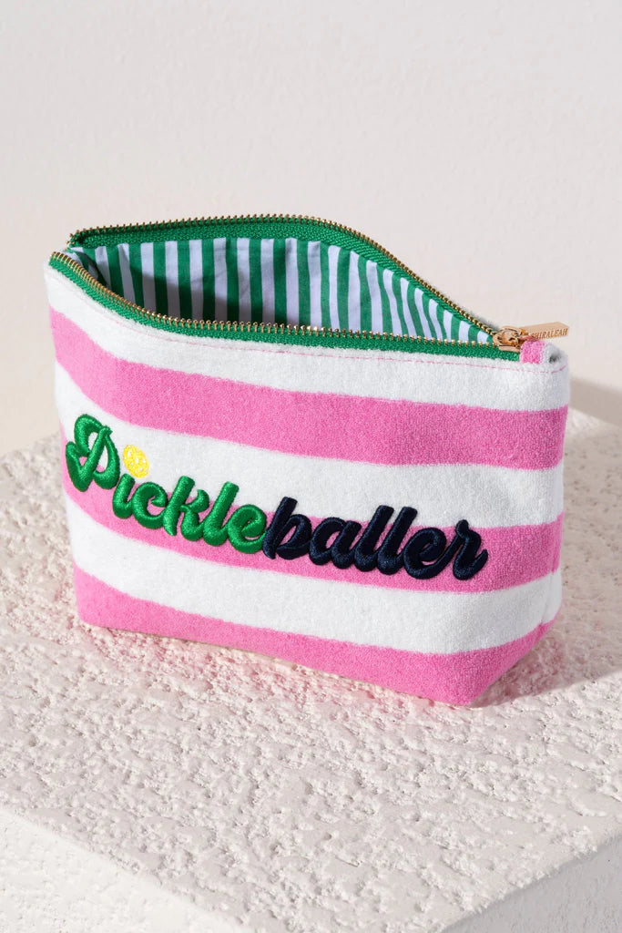 PICKLEBALLER ZIP POUCH in Pink