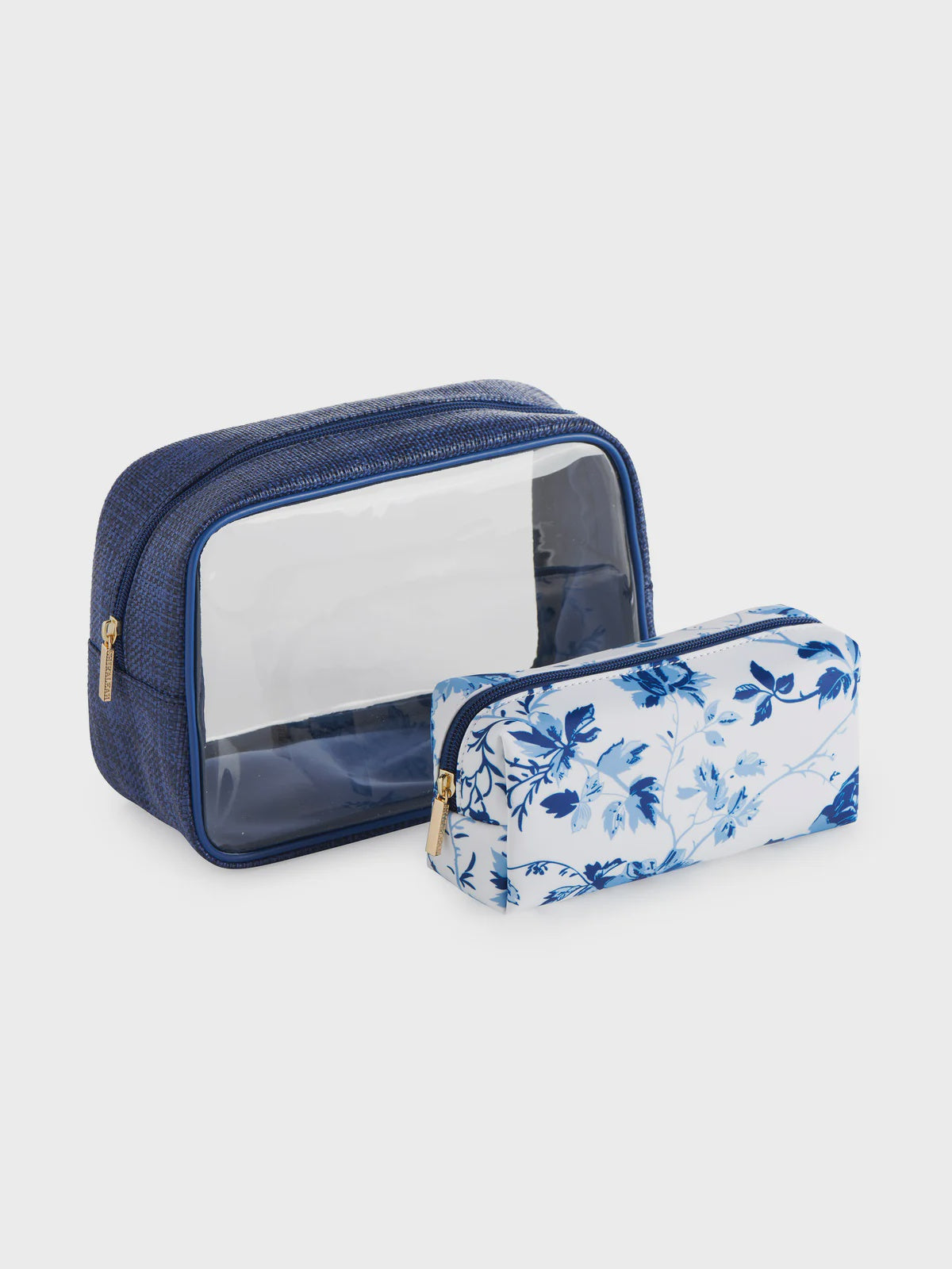 PRETTY SET OF TWO COSMETIC POUCHES in Blue