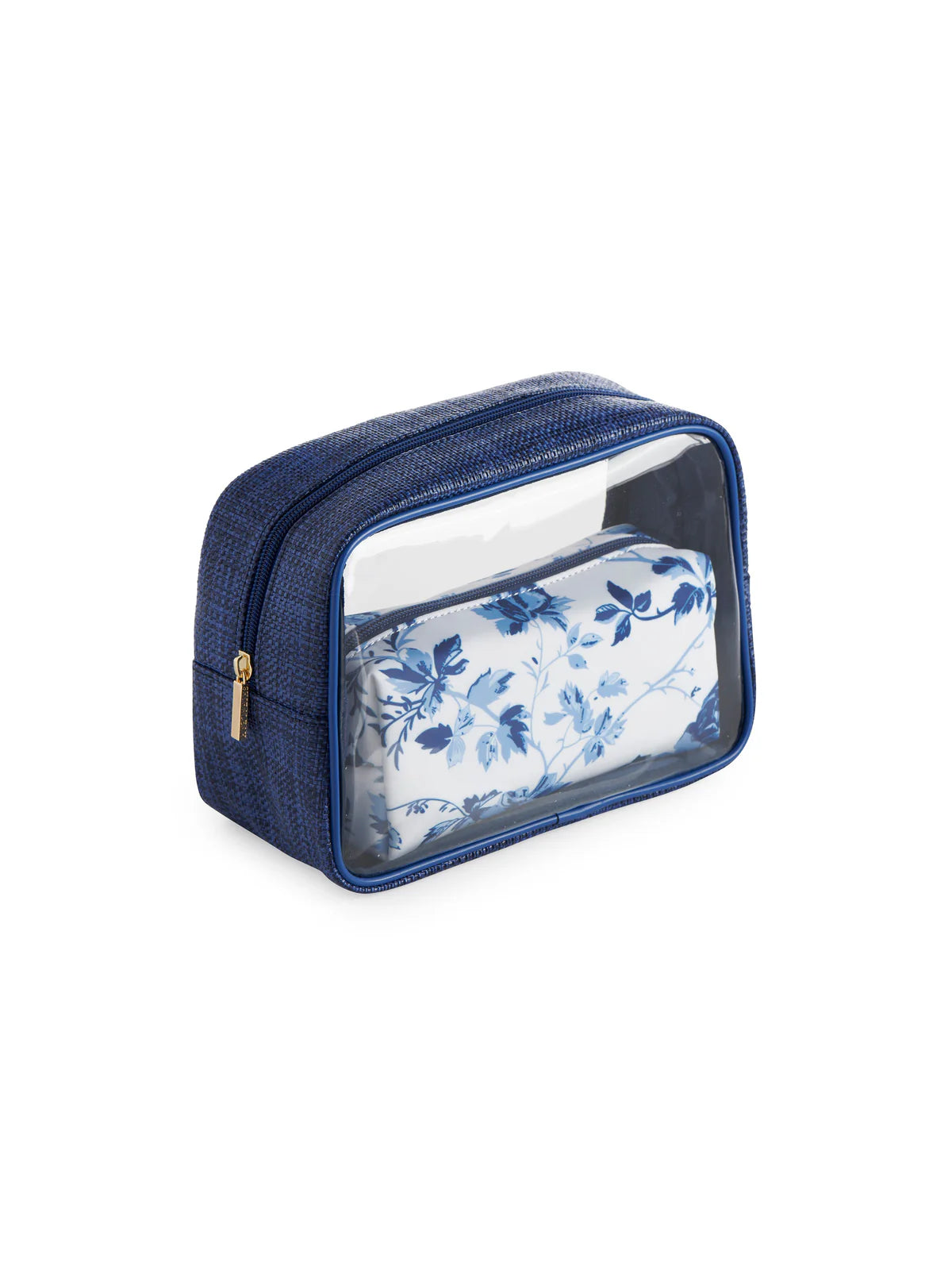 PRETTY SET OF TWO COSMETIC POUCHES in Blue