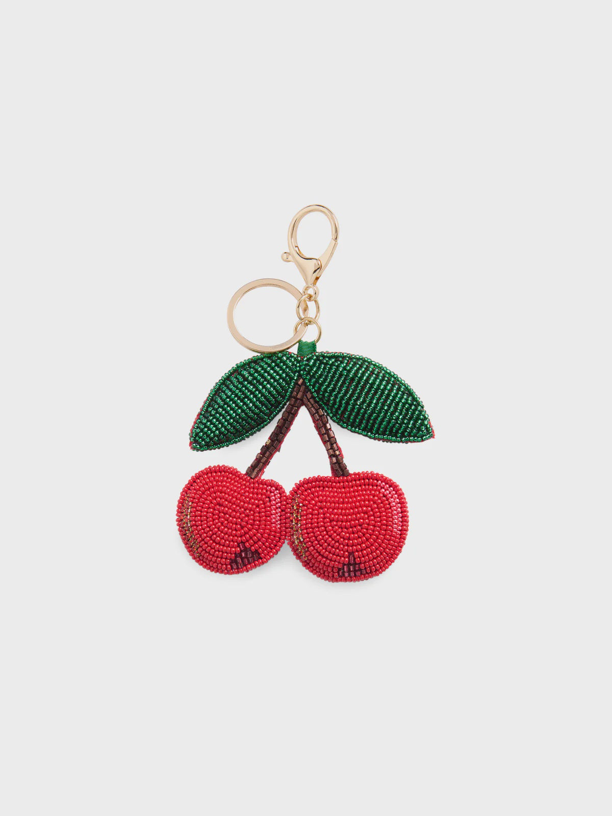 CHERRIES BEADED BAG CHARM/KEY CHAIN in Red