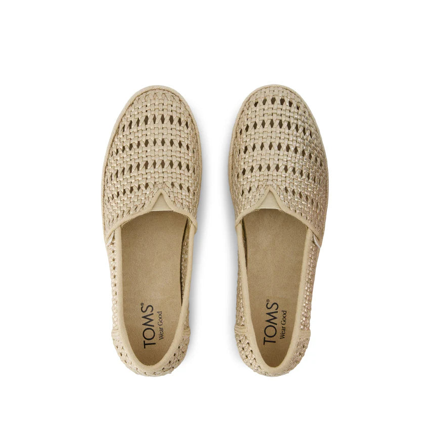 VALENCIA PLATFORM ESPADRILLE in Champagne Metallic