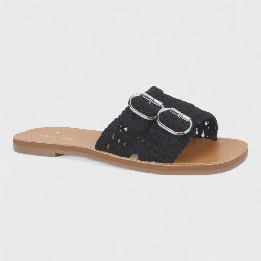 BAILEY CROCHET SANDAL in Black
