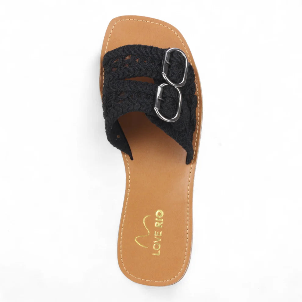 BAILEY CROCHET SANDAL in Black