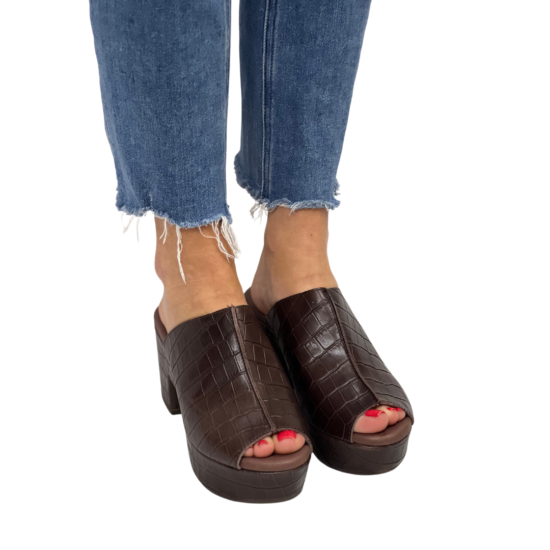 GADIS in Brown Embossed Croco