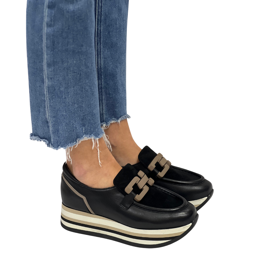 CATHY in Black + Taupe
