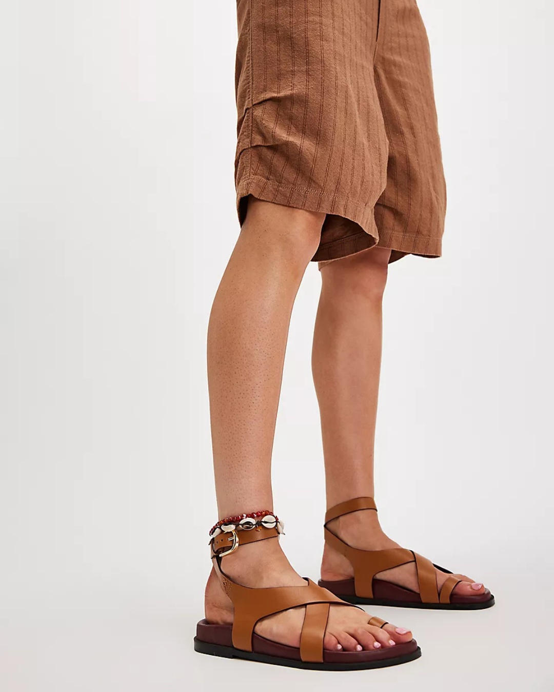 ANYA CRISS CROSS FOOTBED in Cognac