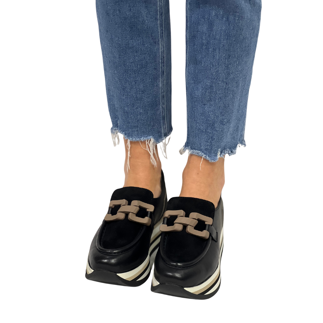 CATHY in Black + Taupe