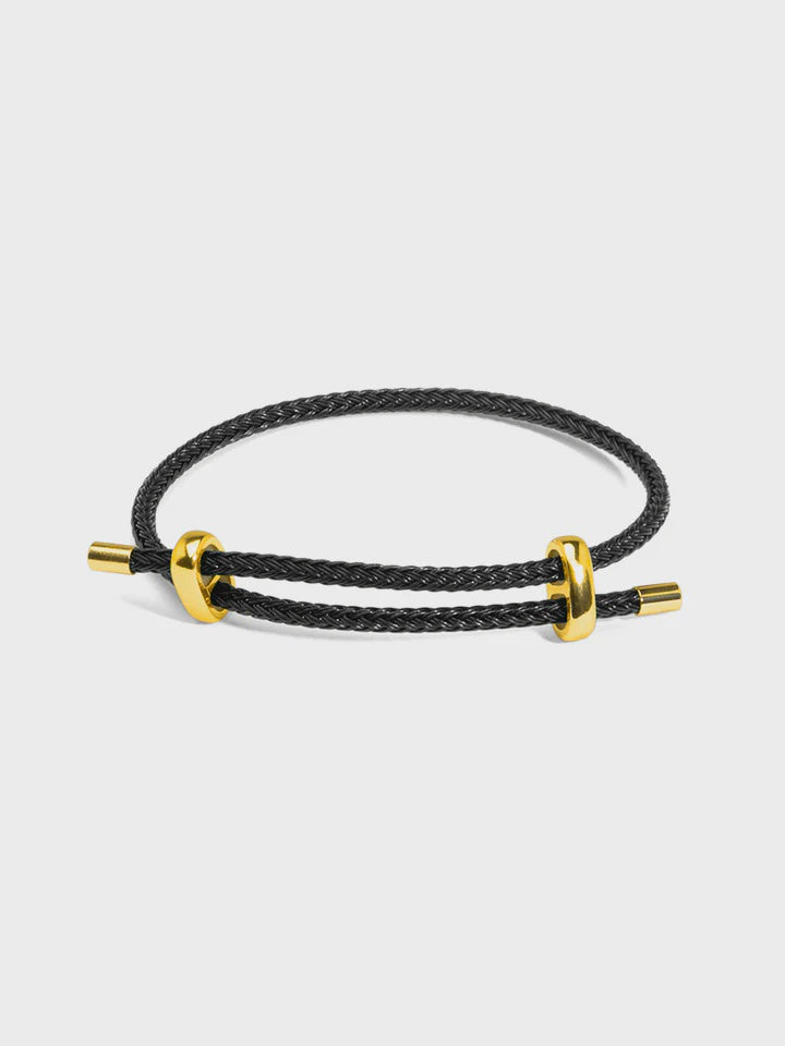 ADJUSTABLE BRAIDED ROPE BRACELET in Black
