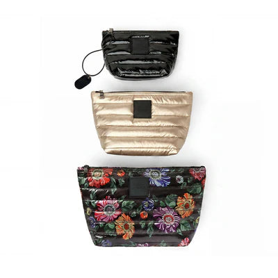 TRAVEL TRIO in Black Floral/Pearl Cashmere/Black Patent