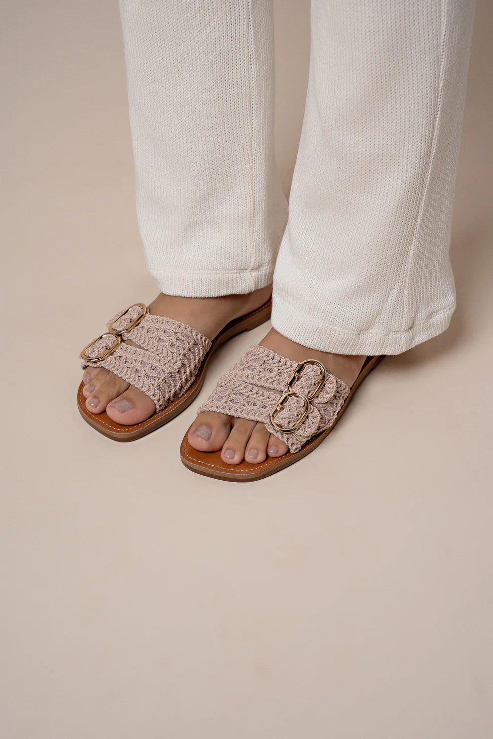 BAILEY CROCHET SANDAL in Cream