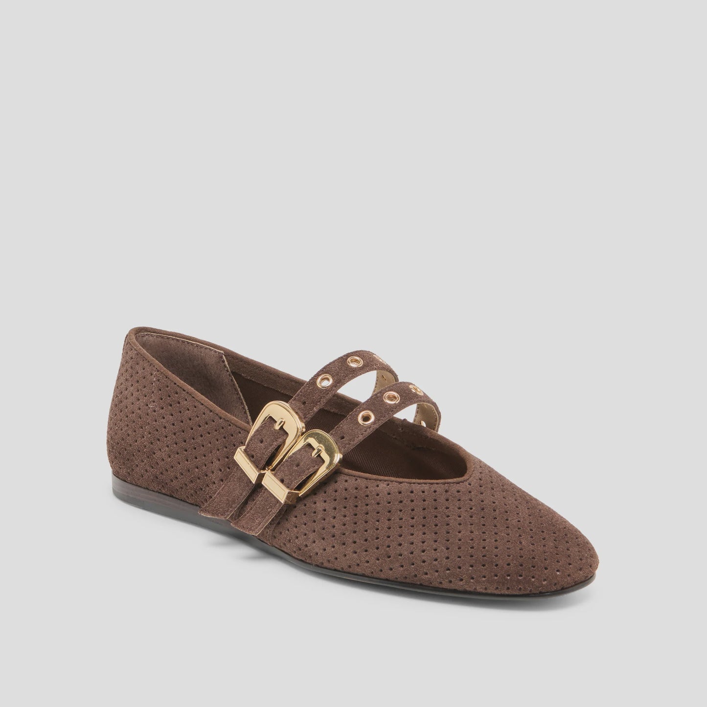 BAYLEE GROMMET in Dark Brown Perforated