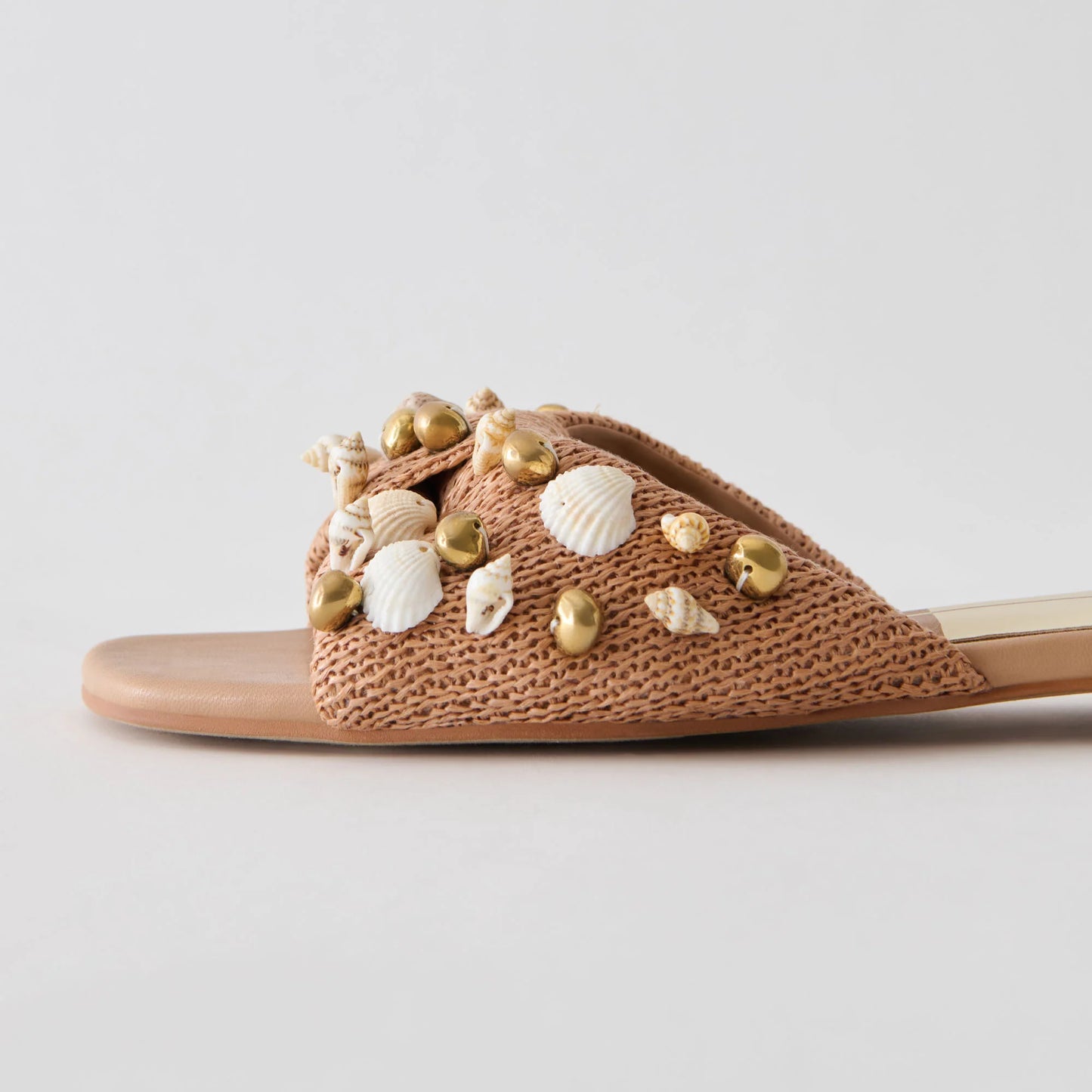 LIZZA in Toffee Beaded Raffia