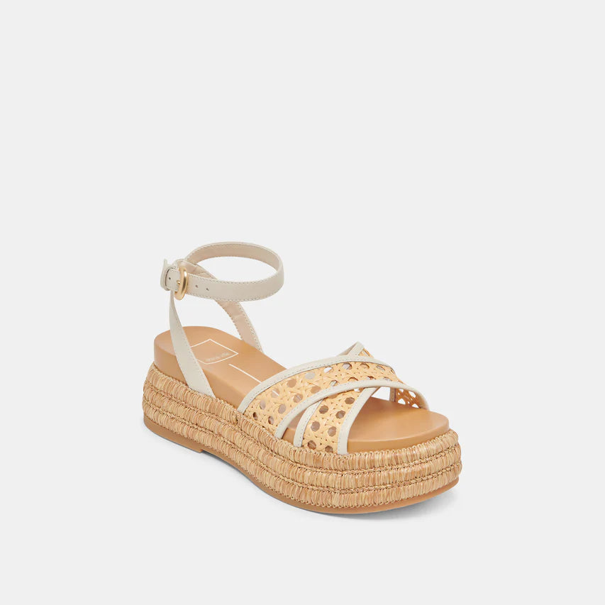 WRILEY in Creme Woven Raffia