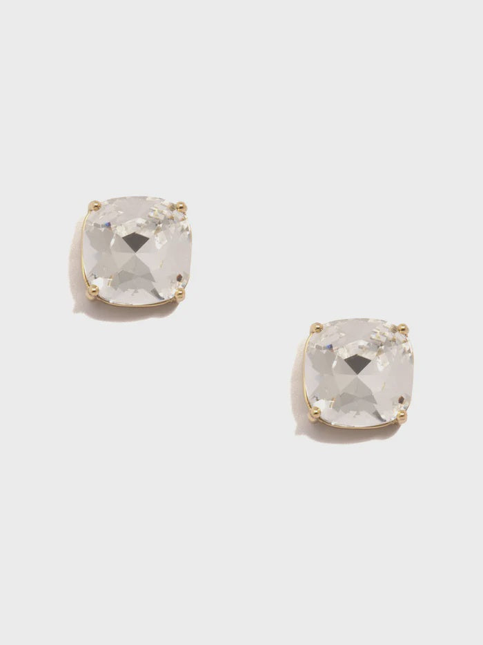 LUNA CRYSTAL STUD EARRING in Clear