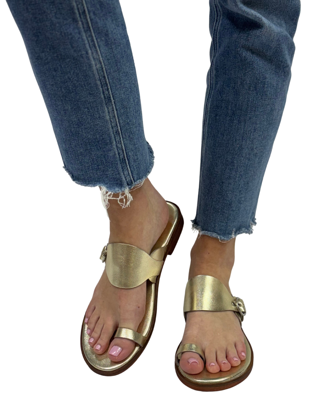 BARCELONA SLIP ON SANDAL in Gold