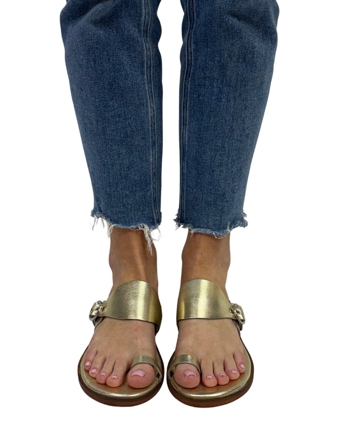 BARCELONA SLIP ON SANDAL in Gold