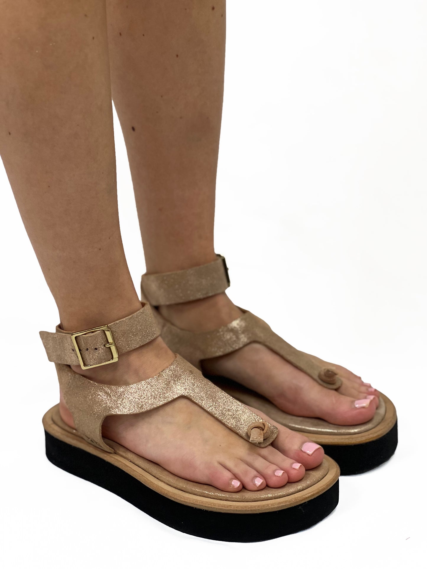 EVIE WRAP SANDAL in Rose Gold