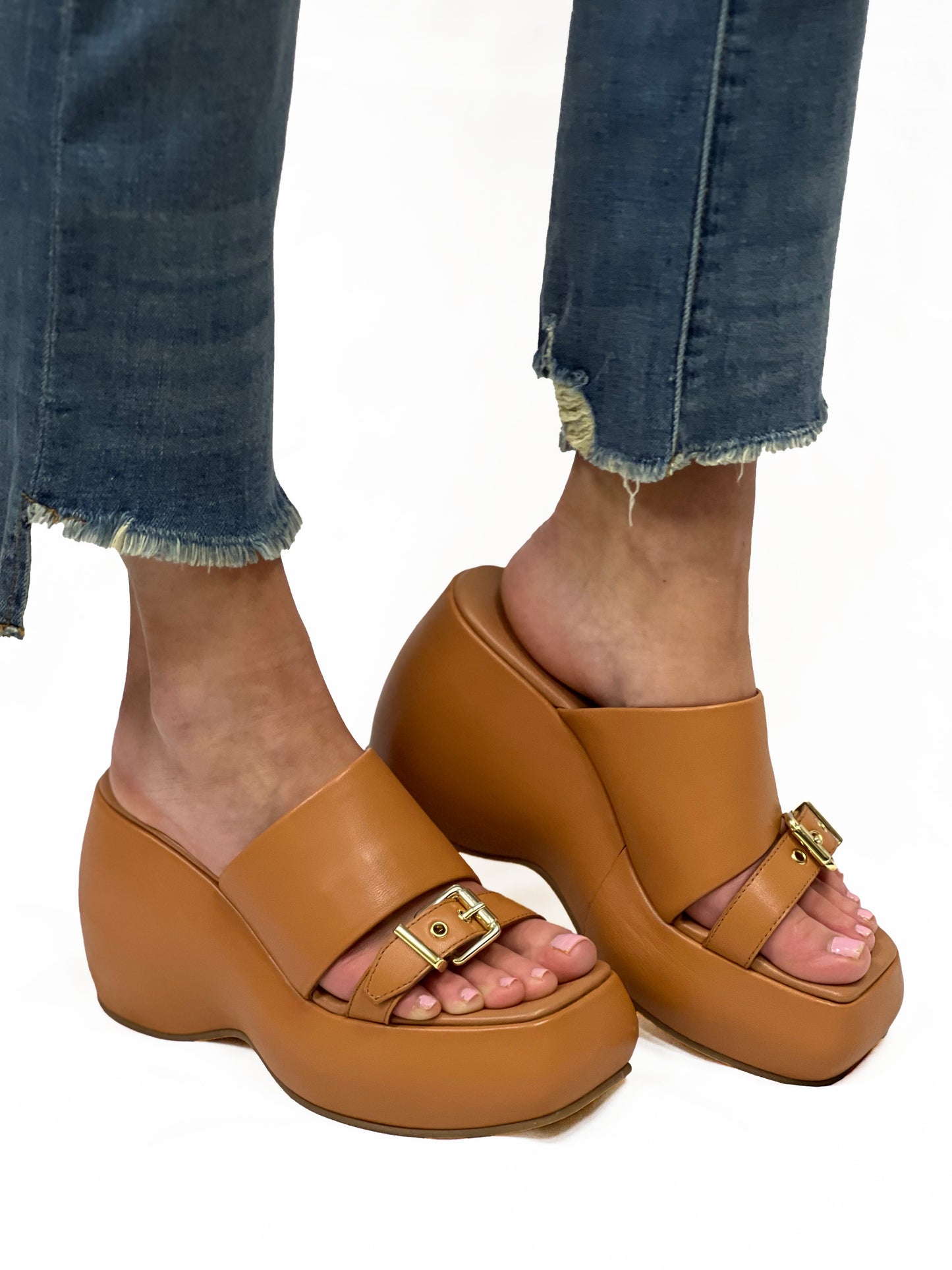 MILA MINIMAL WEDGE in Vachetta