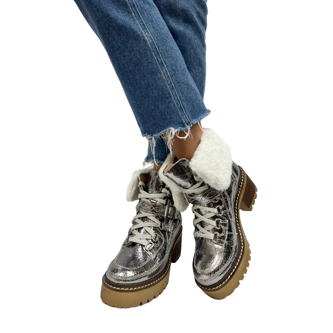 COZY JASPER HIKER ANKLE BOOT in Pale Pewter Head Over Heels Boutique