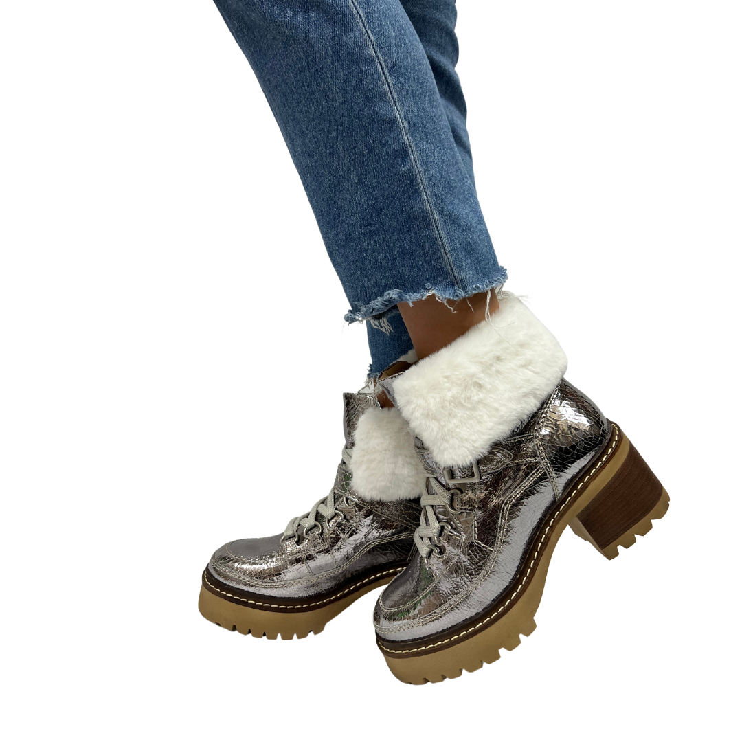COZY JASPER HIKER ANKLE BOOT in Pale Pewter
