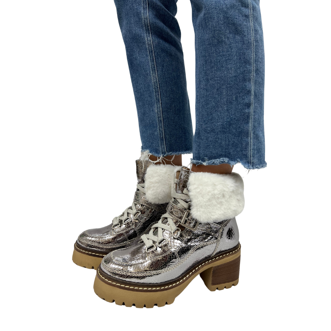 COZY JASPER HIKER ANKLE BOOT in Pale Pewter