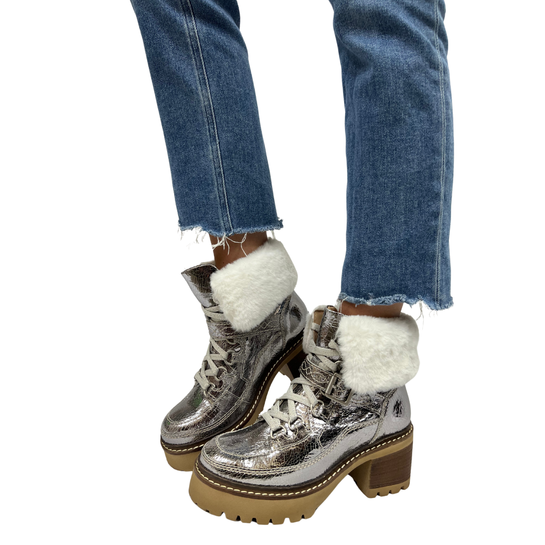 COZY JASPER HIKER ANKLE BOOT in Pale Pewter