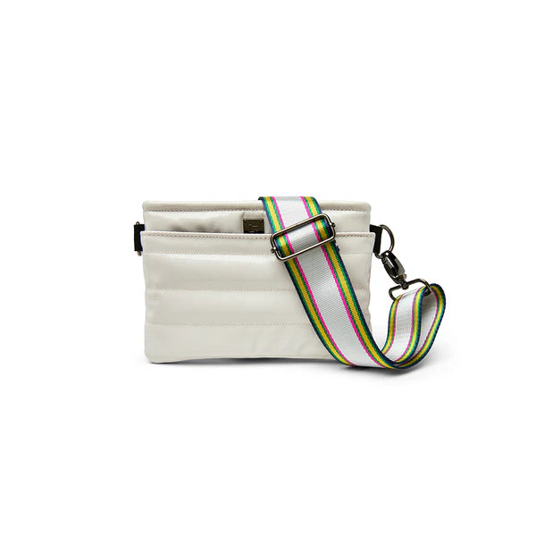 BUM BAG CROSSBODY in Ivory Patent