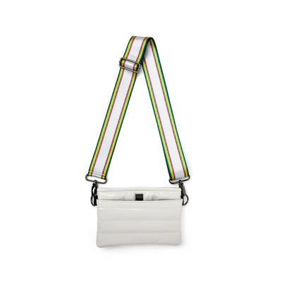 BUM BAG CROSSBODY in Ivory Patent