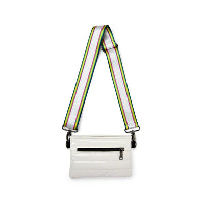 BUM BAG CROSSBODY in Ivory Patent