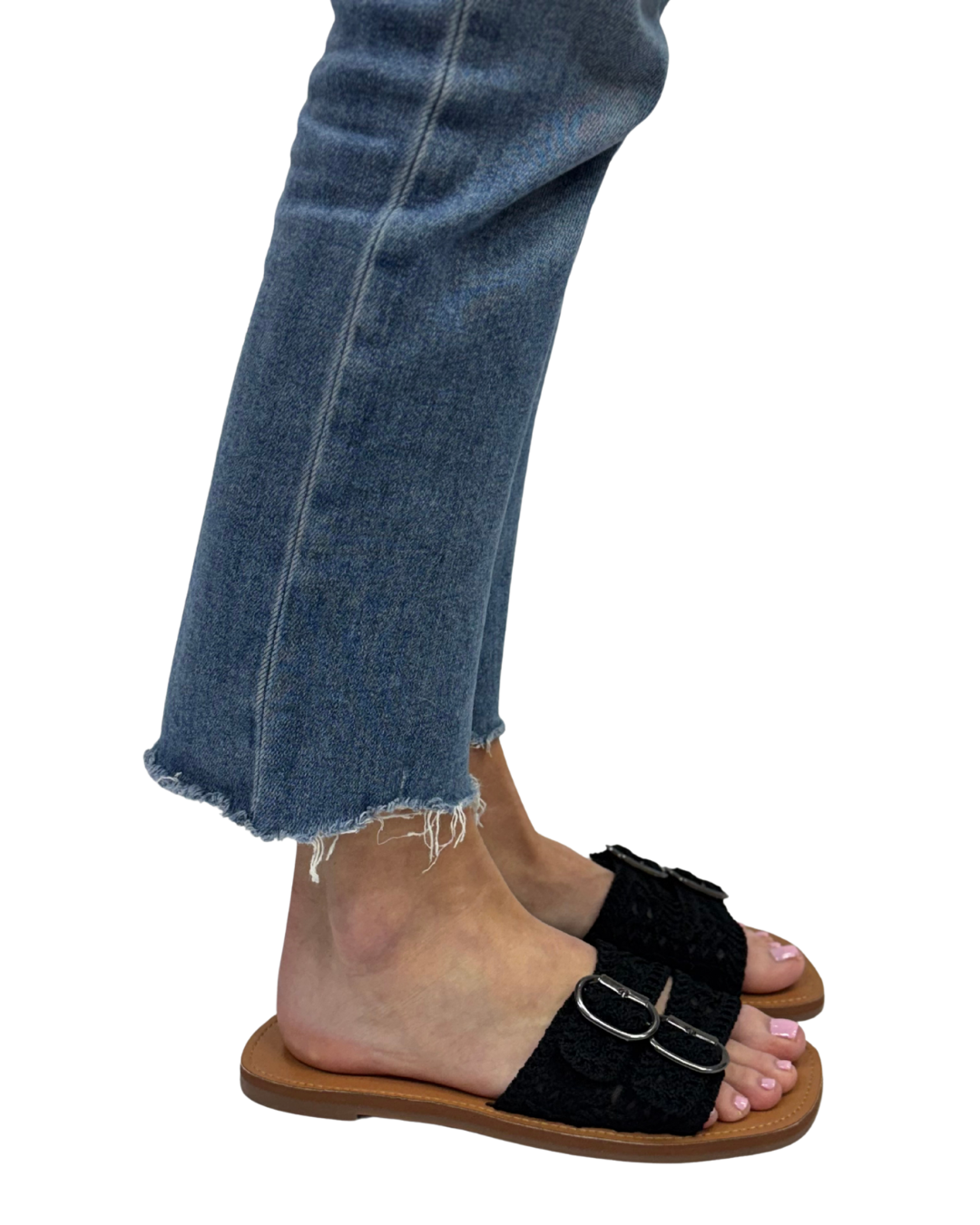 BAILEY CROCHET SANDAL in Black