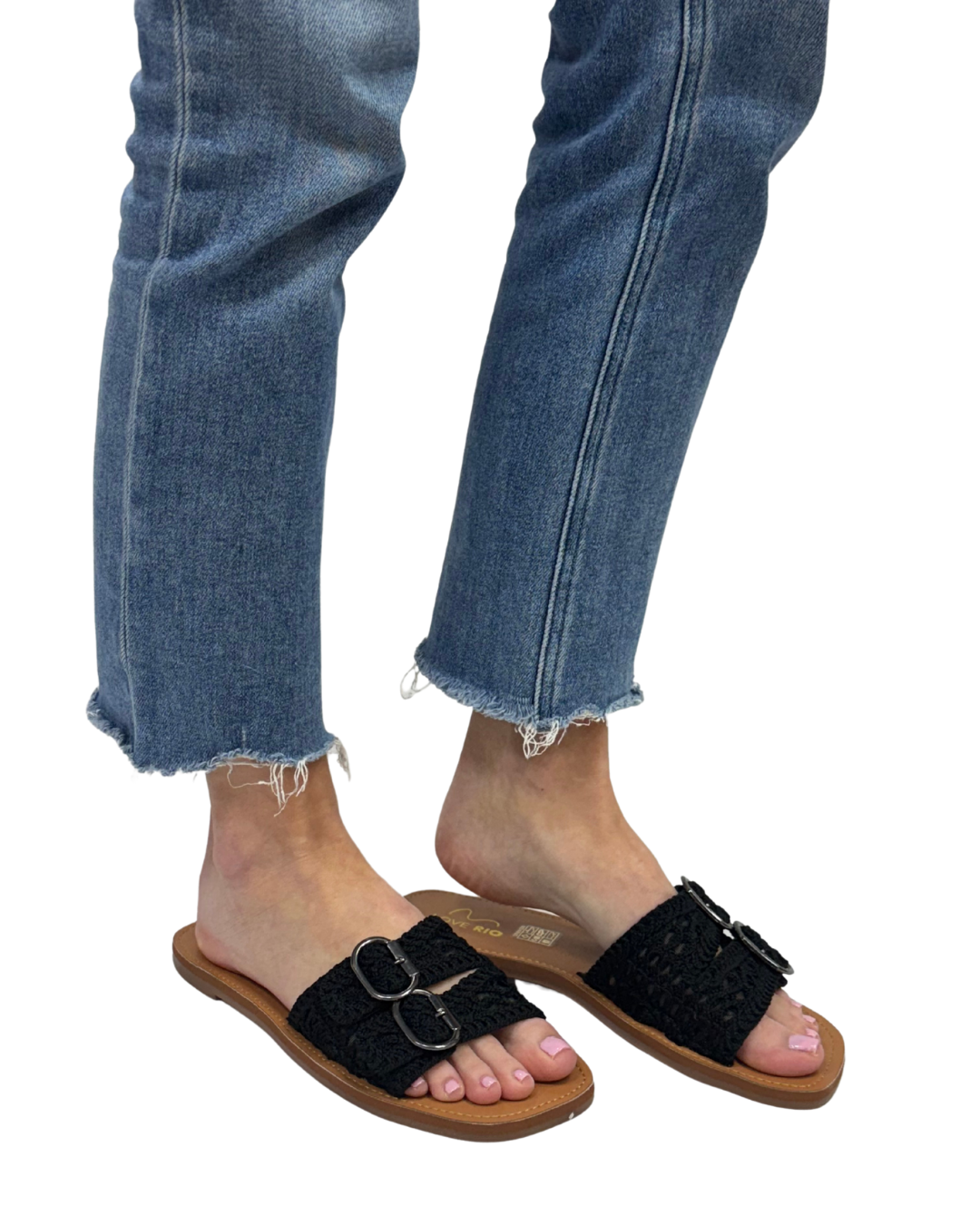 BAILEY CROCHET SANDAL in Black