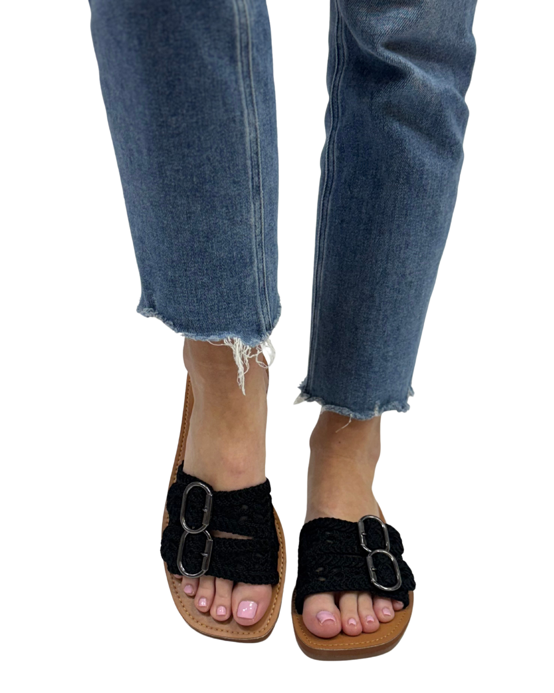 BAILEY CROCHET SANDAL in Black