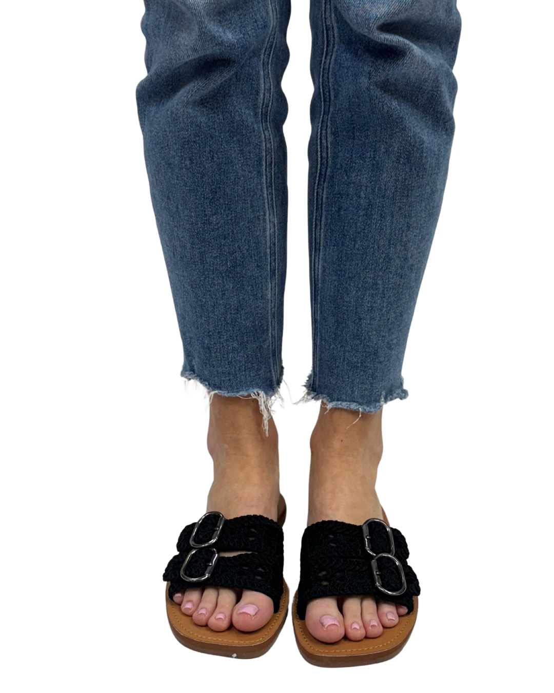 BAILEY CROCHET SANDAL in Black