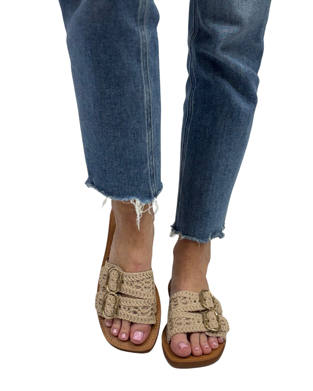 BAILEY CROCHET SANDAL in Cream