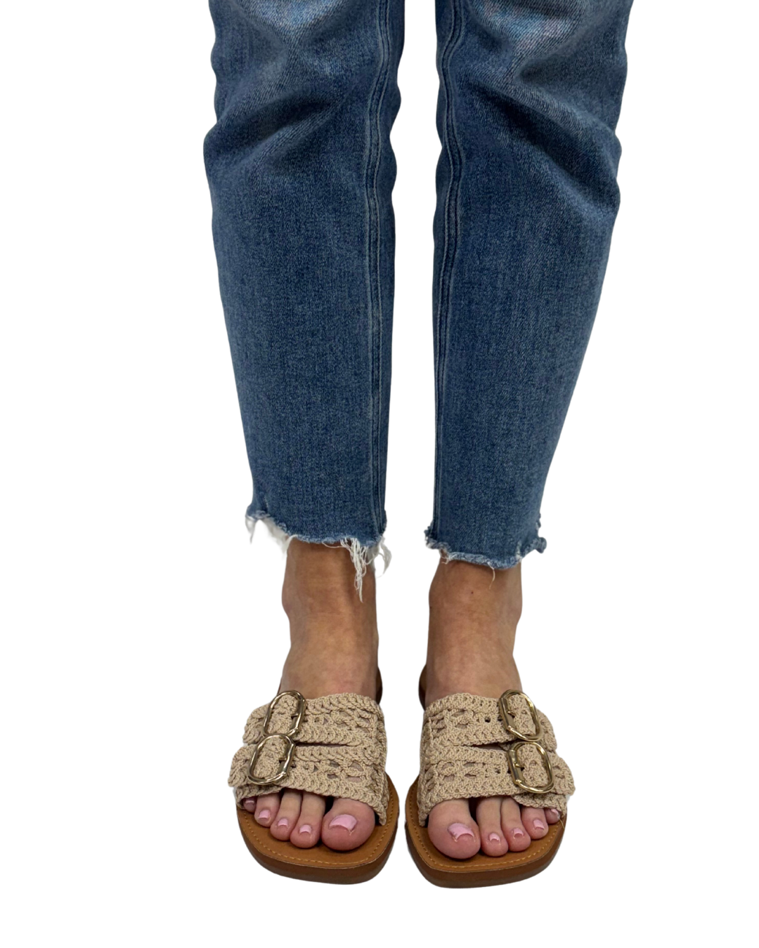 BAILEY CROCHET SANDAL in Cream
