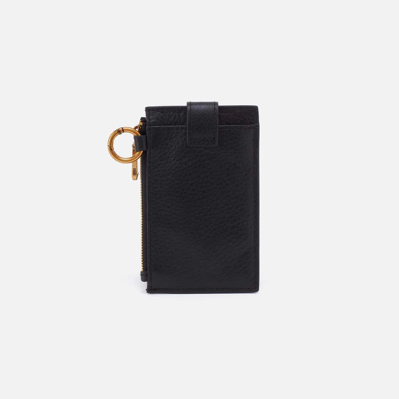 RING CREDIT CARD WALLET in Black Studded