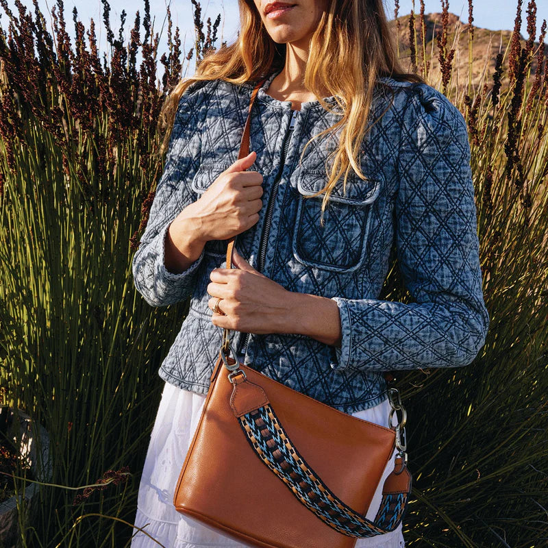 BELLE CONVERTIBLE SHOULDER BAG in Honey Brown