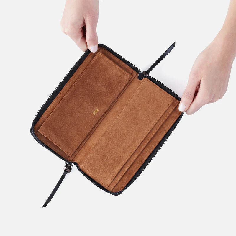DIXON LARGE ZIP WALLET in Black