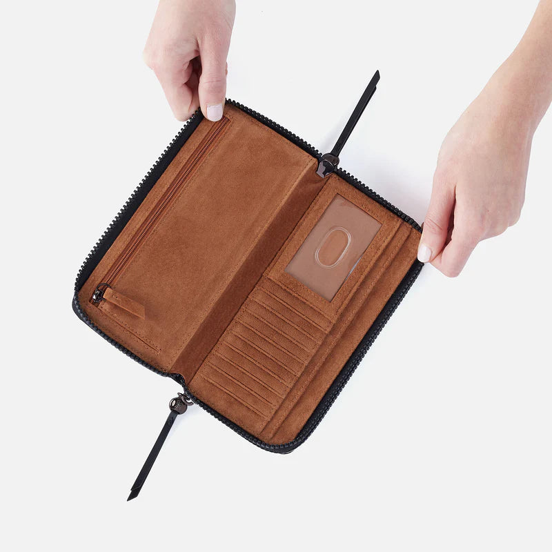 DIXON LARGE ZIP WALLET in Black