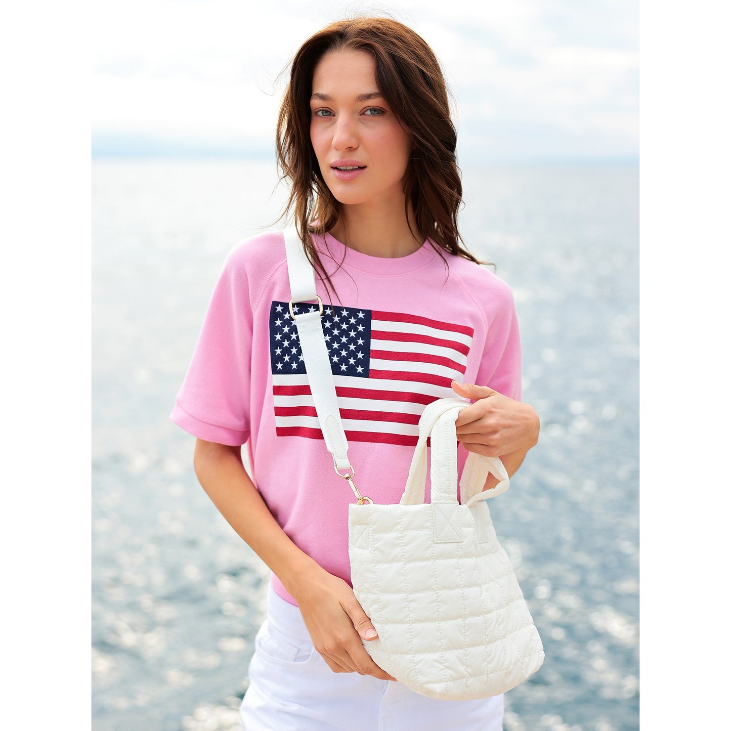 LOGAN MINI TOTE CROSSBODY in Pearl