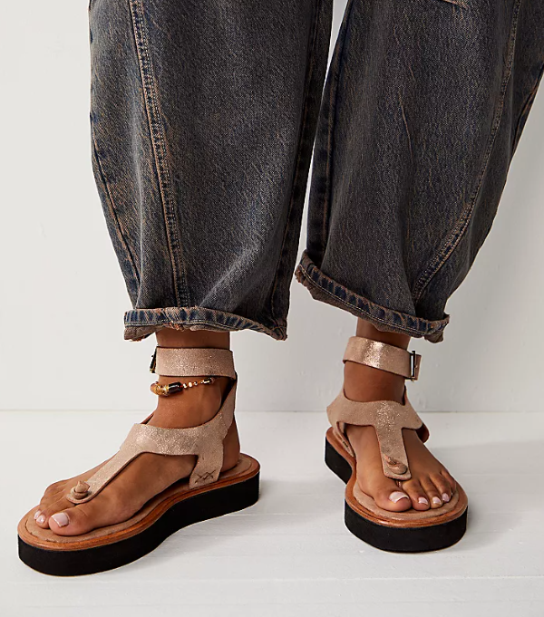 EVIE WRAP SANDAL in Rose Gold
