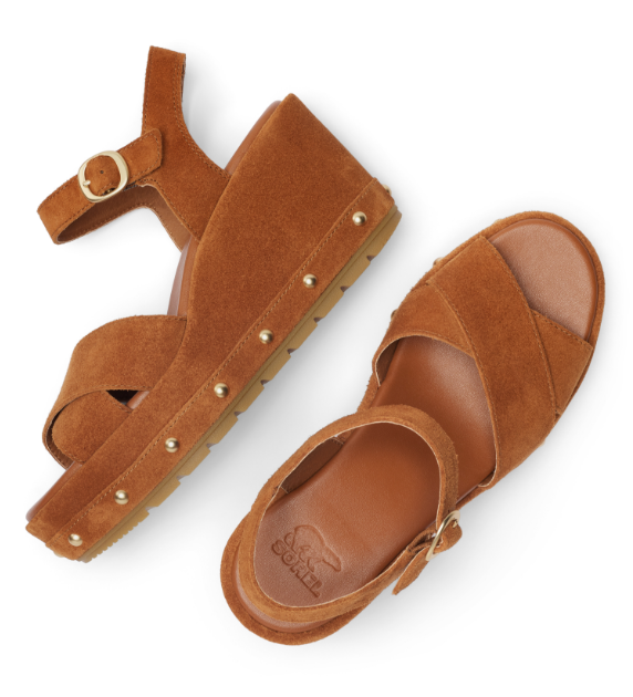 SUNPEAK WEDGE ANKLE STRAP RVT in Iced Tea + Gum