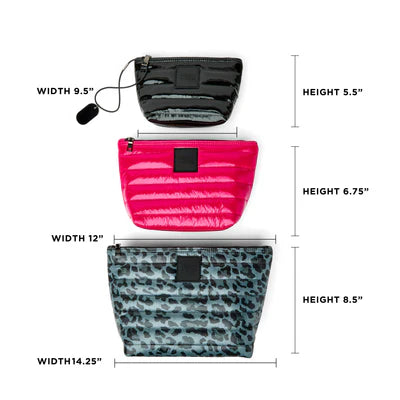 TRAVEL TRIO in Smokey Leopard/Glossy Fuchsia/Black Patent