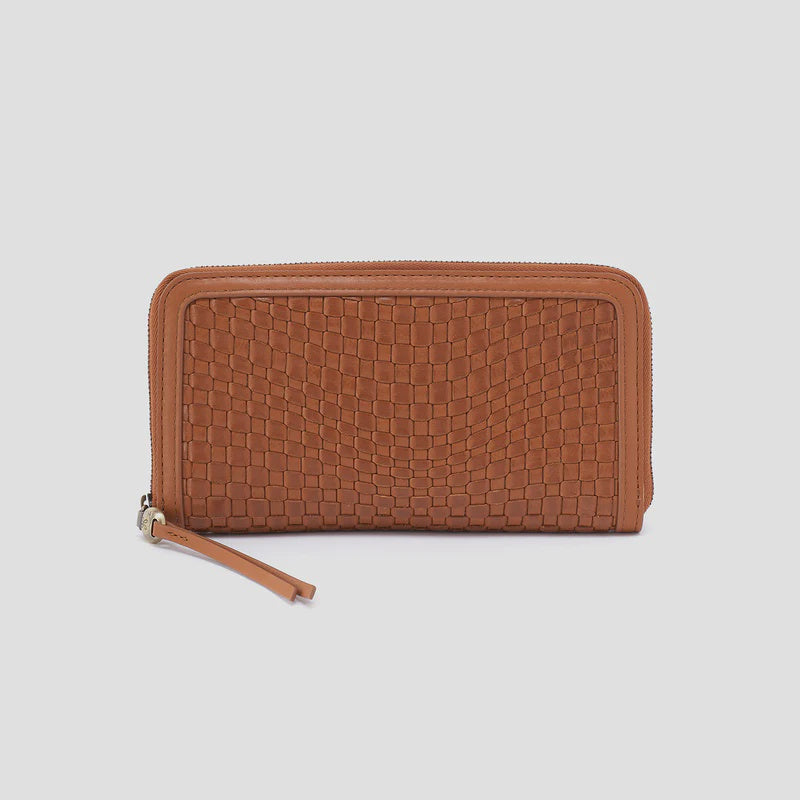 NILA LARGE ZIP AROUND WALLET in Wheat Weave