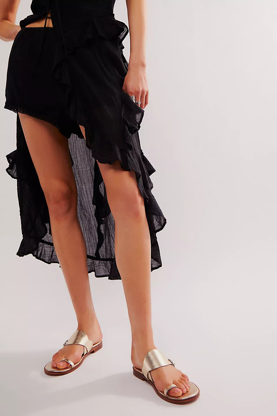 BARCELONA SLIP ON SANDAL in Gold